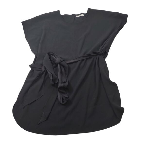 M M Lafleur Black Mini Dress with Tie, Size Medium - Picture 1 of 9